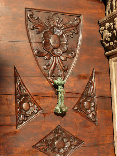 Ornate door handle on the Rector's House (mayor)