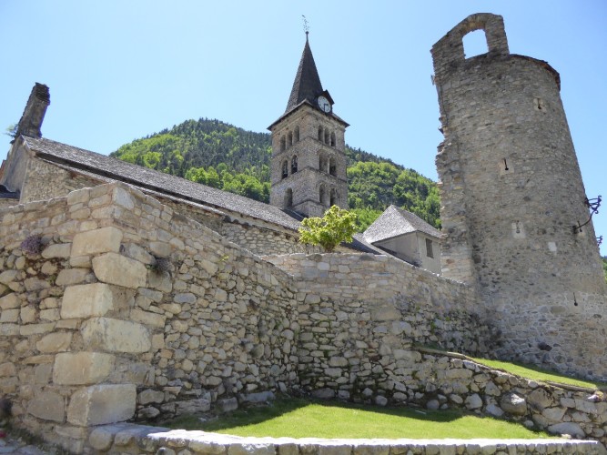 Romanesque church in one the Val d'Aran village