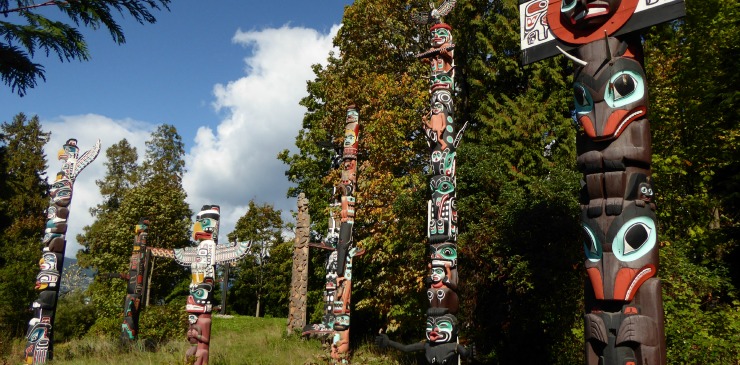 Canada British Columbia Vancouver Stanley Park Walk Totem Poles