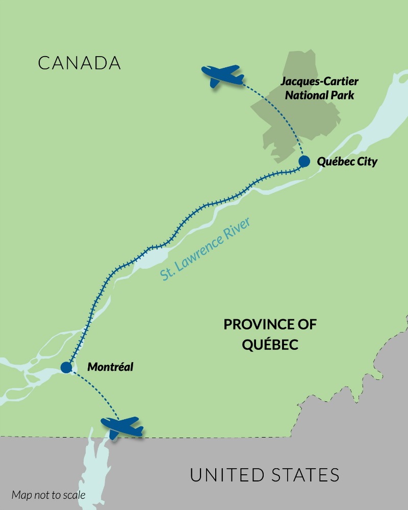Christmas in Quebec & Montreal Map