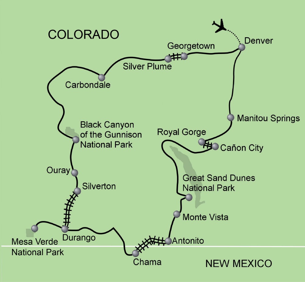 Colorado by Train Map