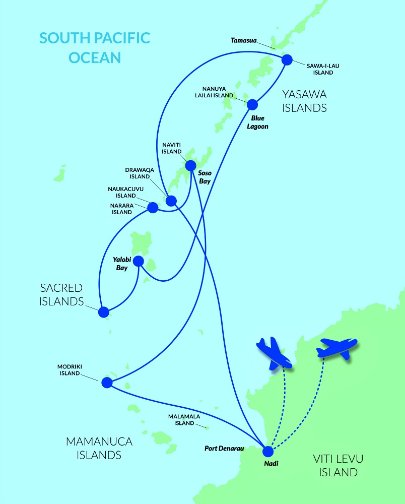 Cruise Blue Fiji Map