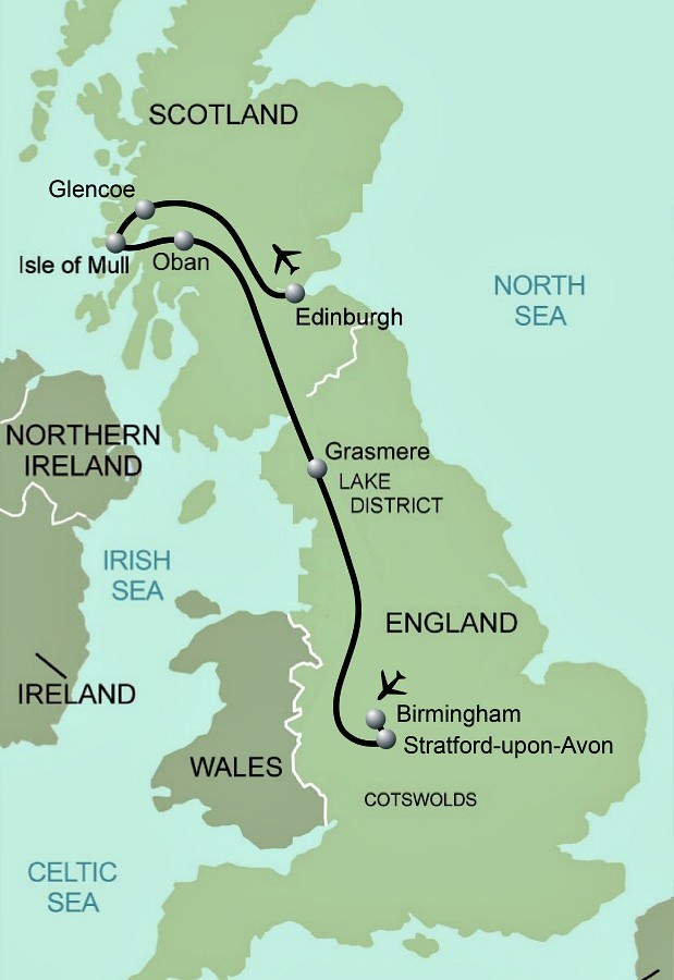 England & Scotland Map