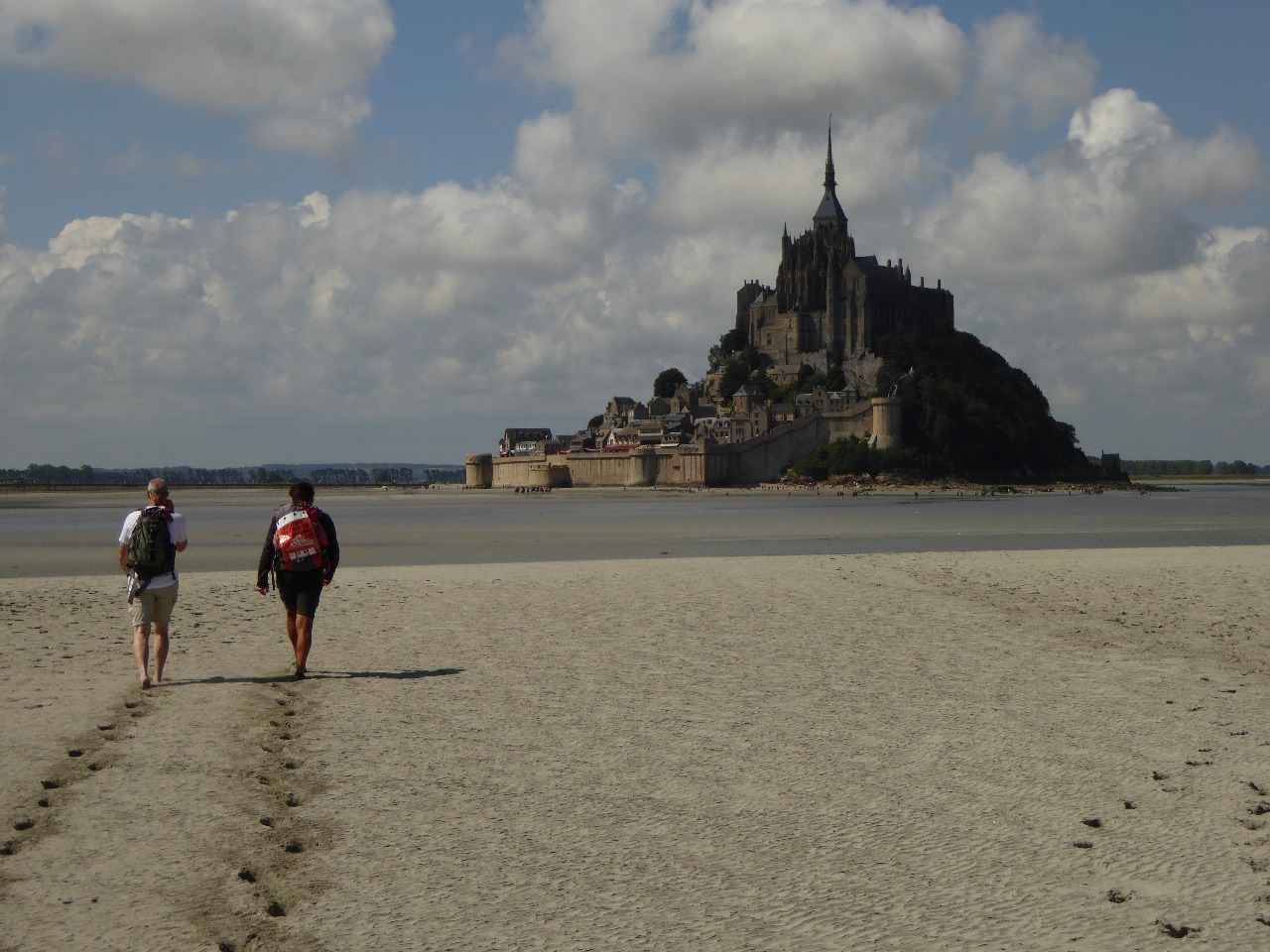 Footprints in the sand-Mont Saint-Michel