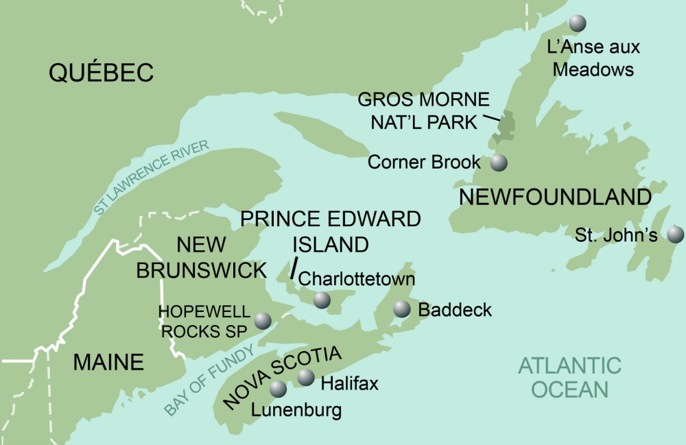 Maritimes & Newfoundland Walking Tour Map