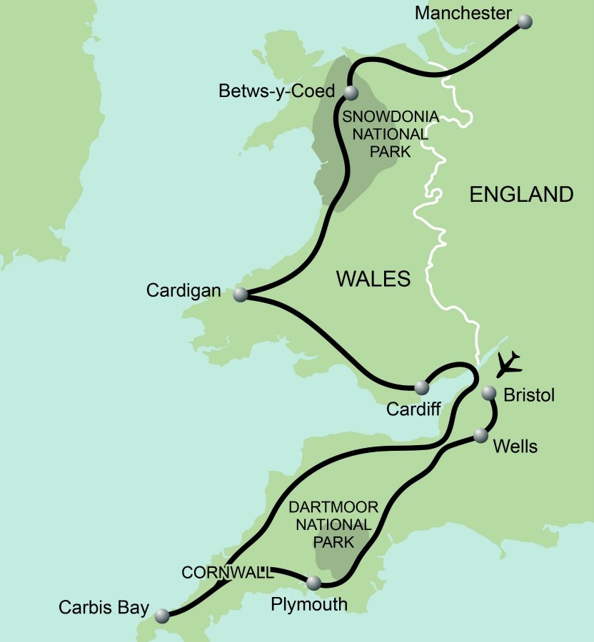 Wales & Cornwall Map